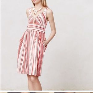 Anthropologie Postmark Red Stripe Dress 12